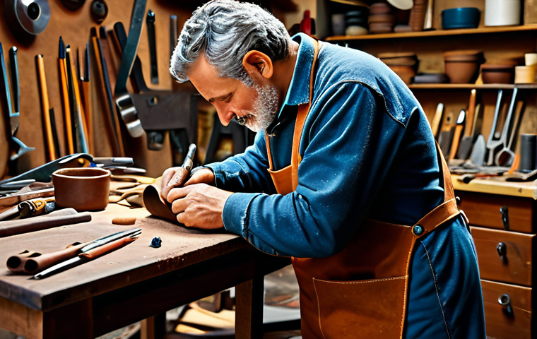 Italian Artisan**
"A professional Italian artisan in a fully clothed, modest workshop, crafting leather goods, appropriate attire, safe for work, perfect anatomy, natural proportions, family-friendly setting, high quality, warm lighting, realistic."
**