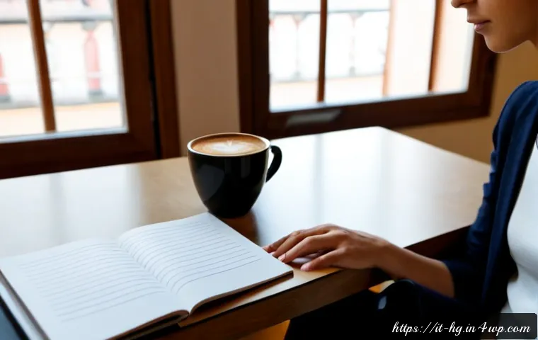 UX 라이팅을 위한 연습문제  실전 적용하기 - Photorealistic over-the-shoulder view of an Italian UX writer practicing mobile app interface copy o...